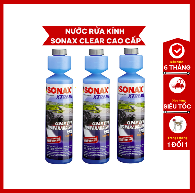 Nước rửa vệ sinh kính lái Sonax đậm đặc cao cấp - Nước làm sạch kính lái ô tô Sonax 250ml - Phụ kiện nội thất ô tô.