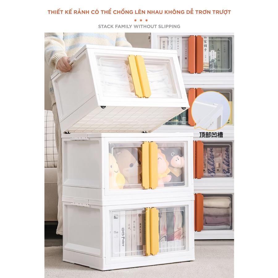 Tủ nhựa đựng đồ bảo quản quần áo - đồ chơi trẻ em - sách vở có cánh cửa - 40L và 56L - dễ dàng xếp chồng lên nhau