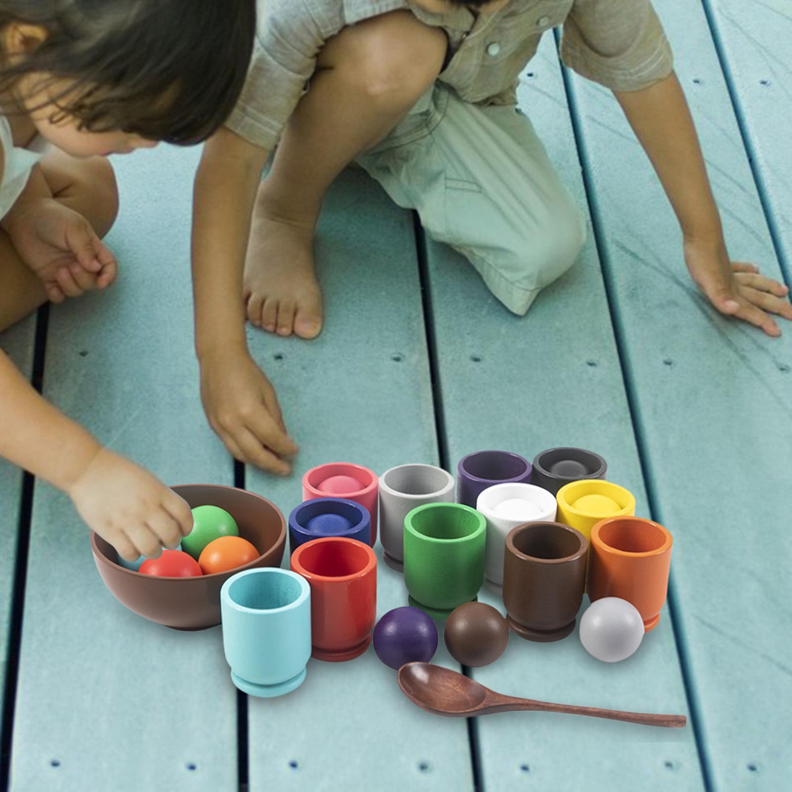 Matching Sorting Balls in Cups Color Sorting Game Board Game for Kids Baby