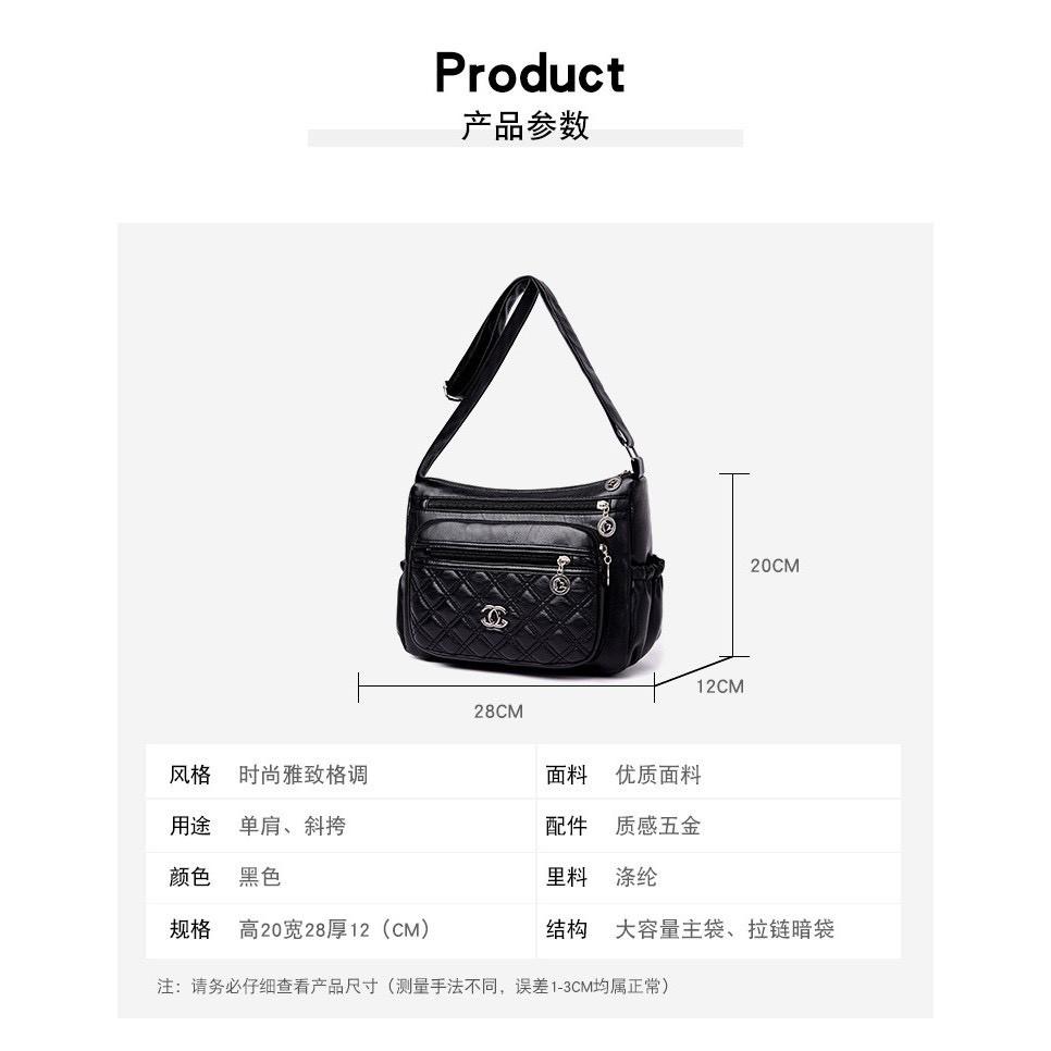 Túi xách nữ đen da mềm nhiều ngăn TX35