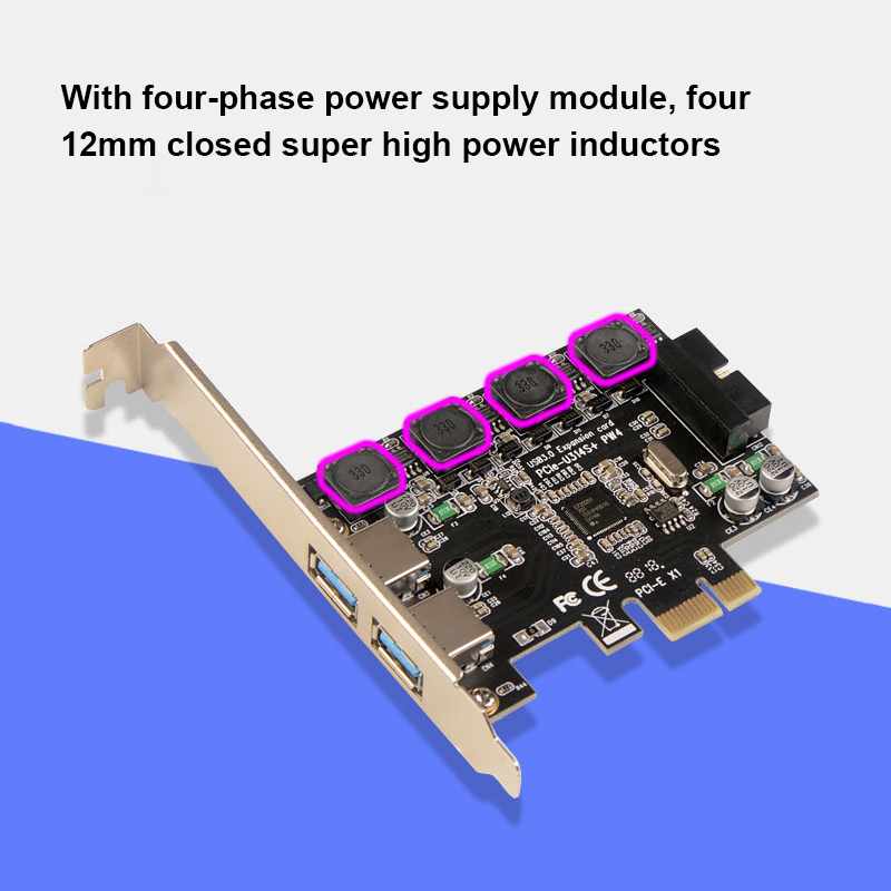 Bộ Chuyển Đổi PCI Express Nec D720201 Cổng PCI-E Sang Cổng Kép USB3.0 Cho Máy Tính Để Bàn Với 19 Mã Pin