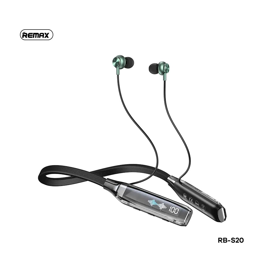 Tai nghe bluetooth thể thao Remax RB-S20 V5.3, Pin dùng 80H, Hỗ trợ thẻ nhớ - Hàng Chính Hãng