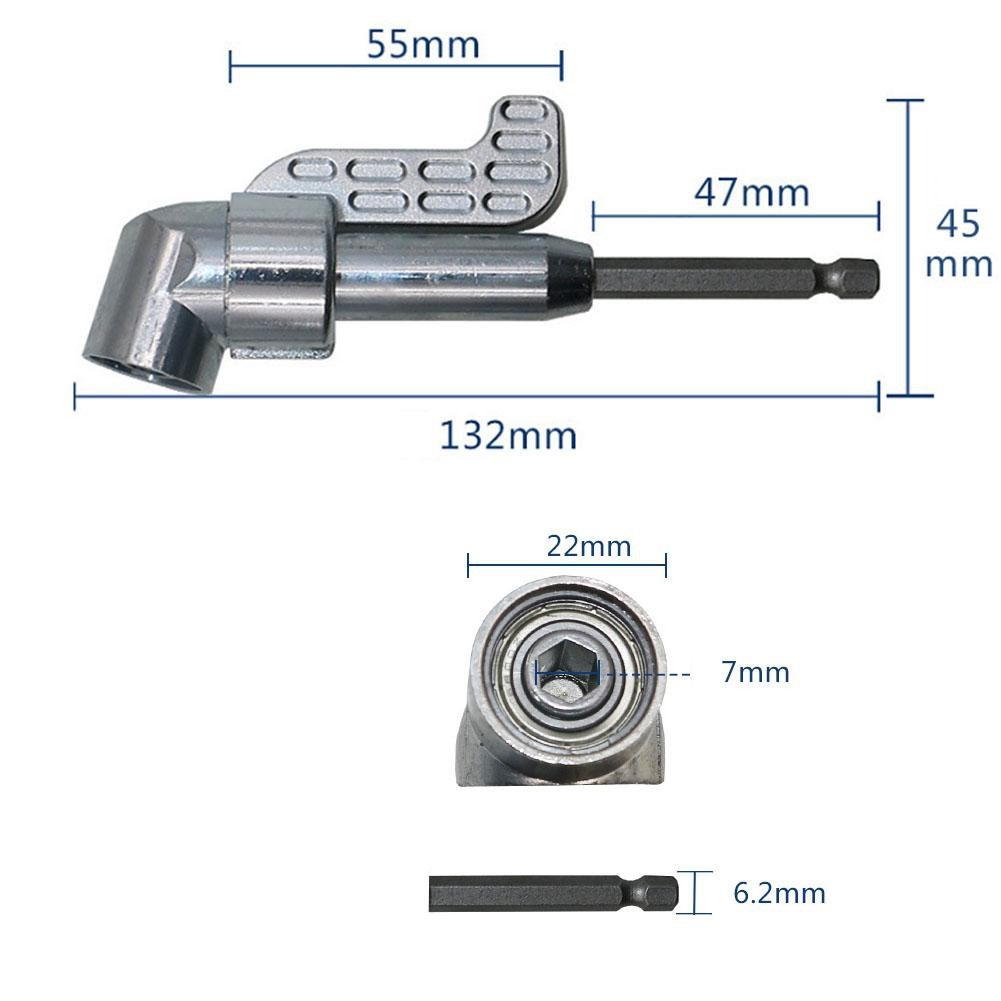 Đầu mũi khoan góc vuông (dài) chuôi lục giác - Đầu chuyển hướng khoan 105 độ - Dụng cụ bắt vít