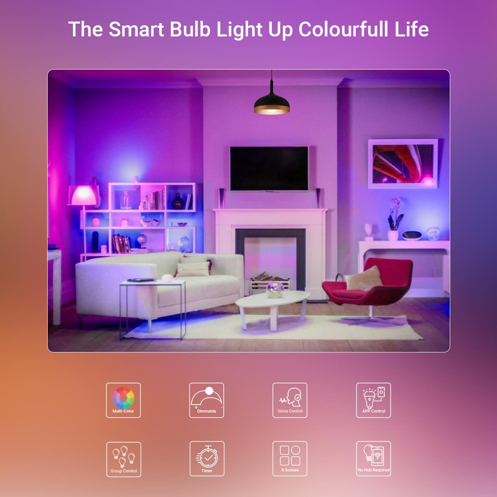 Bóng Đèn Thông Minh Wifi 3W 2700K-6500K A19-02/Rgb Sử Dụng App Smartlife/Tuya Điều Khiển Qua Điện Thoại/Giọng Nói