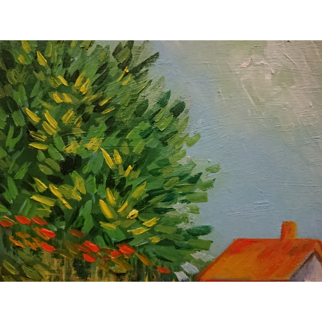 Khu Vườn - Sơn Dầu Vẽ Tay 40x50cm