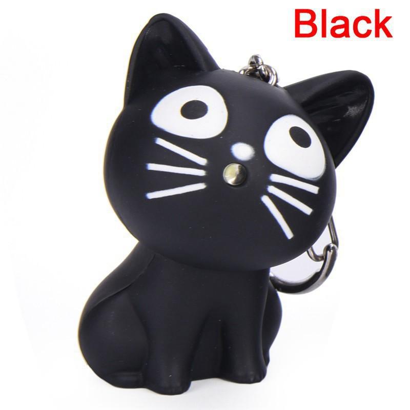 Móc Khóa Đèn Led Hình Mèo Có Đèn Led Phát Sáng,có âm thanh-Móc khóa hình mèo phát ra âm thanh và ánh sáng