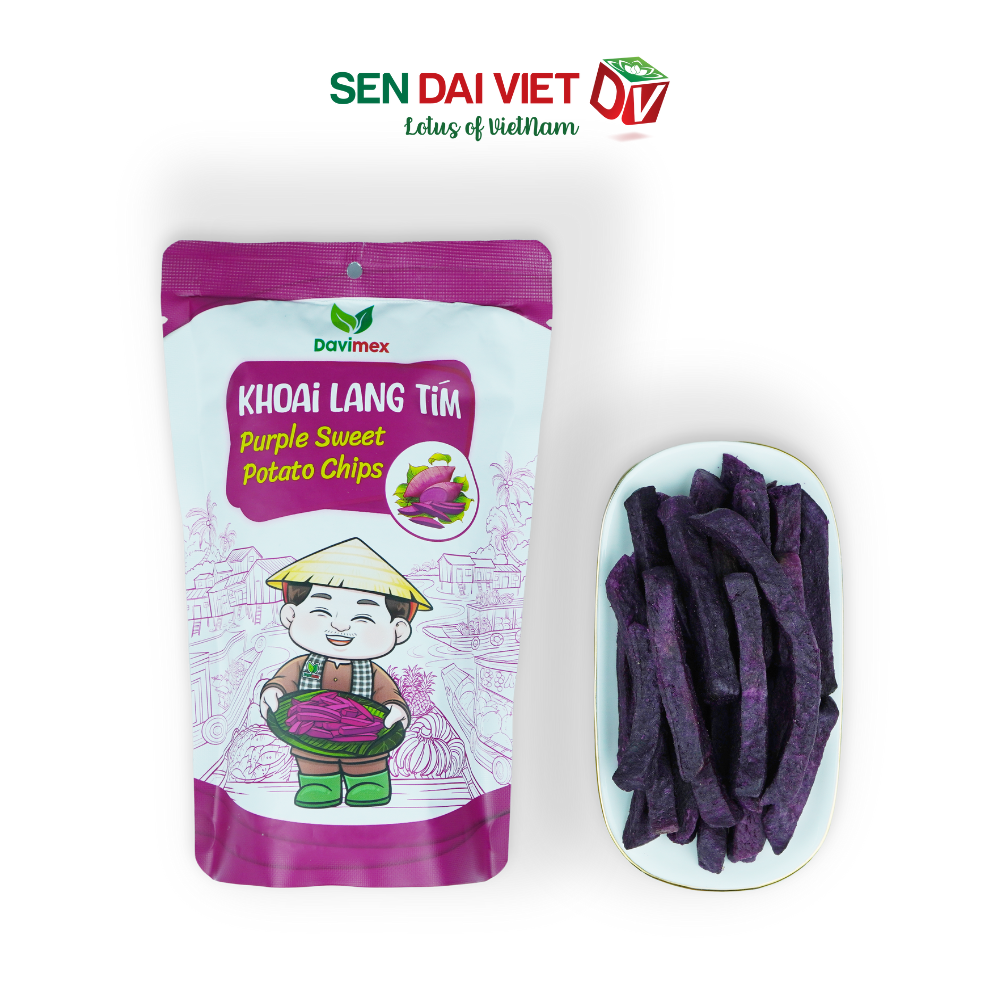 Khoai Lang Tím Sấy Giòn-Ngon Ngọt Tự Nhiên, Ăn Ngon, Sống Khỏe, ĐV- Sen Đại Việt- Gói 50g- Date Mới Nhất