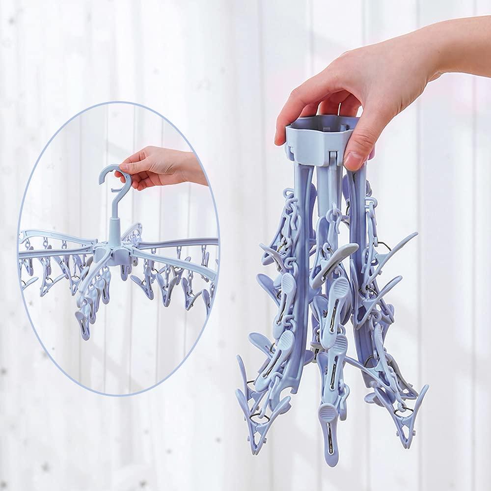Giá đỡ máy sấy khô, 24 vòi, nhện quần áo bên ngoài, dây quần áo có thể quay và có thể gập lại, máy sấy gió cho đồ lót, vớ, quần short, đồ vật nhỏ