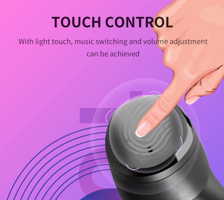 Tai nghe Bluetooth Bluetoshita True Wireless Earbuds điều khiển cảm ứng hỗ trợ nghe đơn hoặc đôi 2 bên tai với micro HD chống ồn dành cho smartphones JBE881 - Hàng Chính Hãng