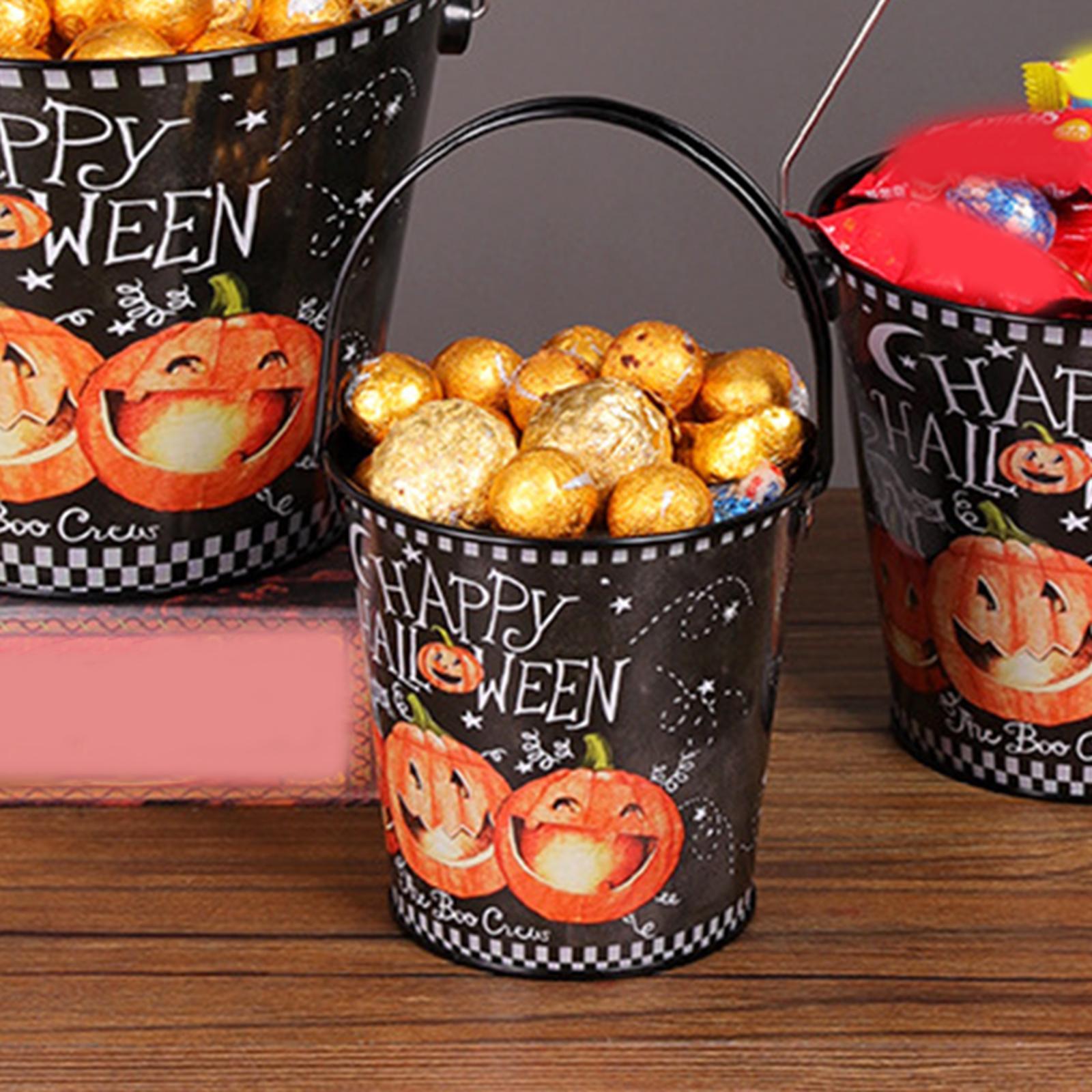 Halloween Pumpkin Buckets, Trick or Treat Bucket Organizer, Harvest Fall Decor Candy Pail, Candy Holder for Gift Box, Photo Prop, Decor Halloween