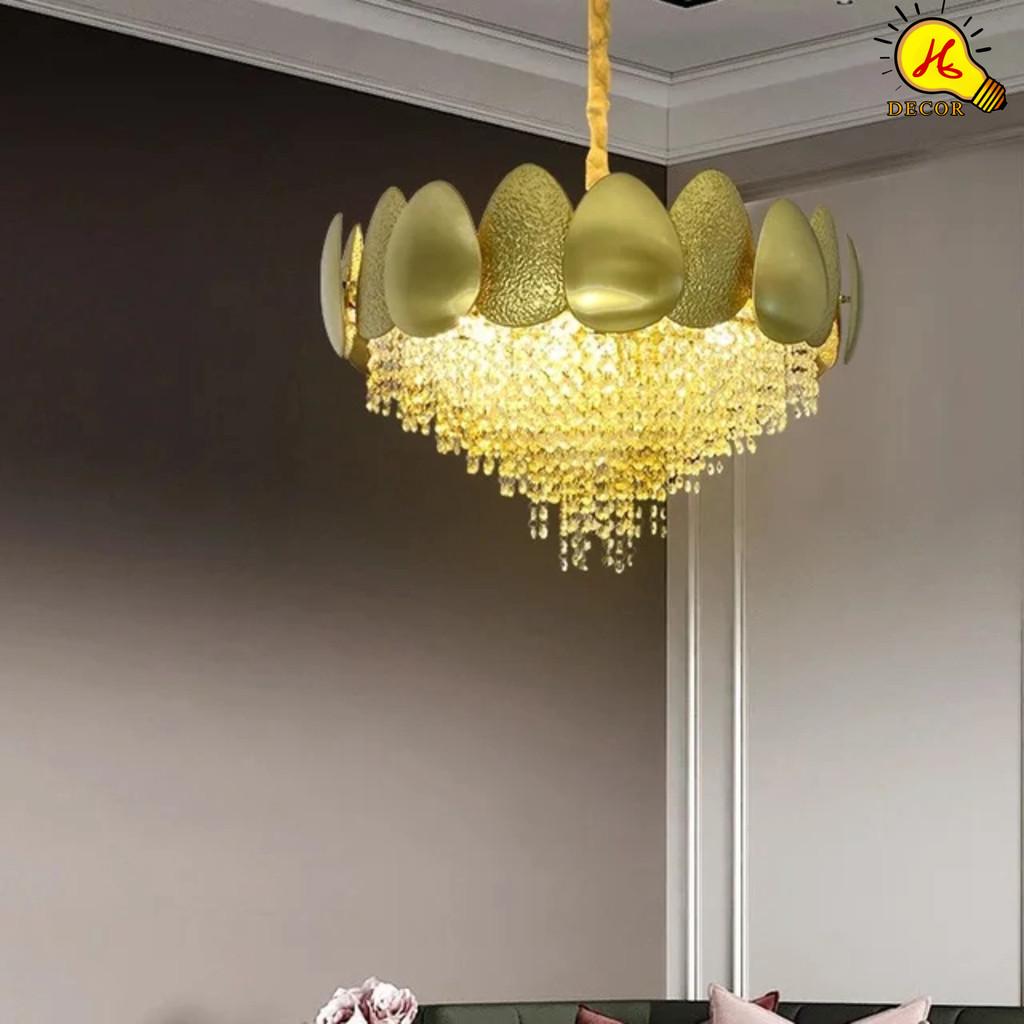 Đèn thả pha lê bàn ăn phòng khách HQ - mã PLT0156 - thiết kế hiện đại, ánh sáng 3 màu dịu nhẹ, tiết kiệm điện HQ DECOR (HÀNG NHẬP KHẨU)