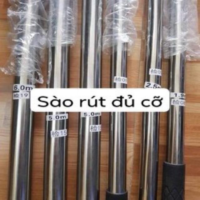 Sào rút inox 7m đa năng, sáng bóng, Sào rút ra thu vào 4 khúc.