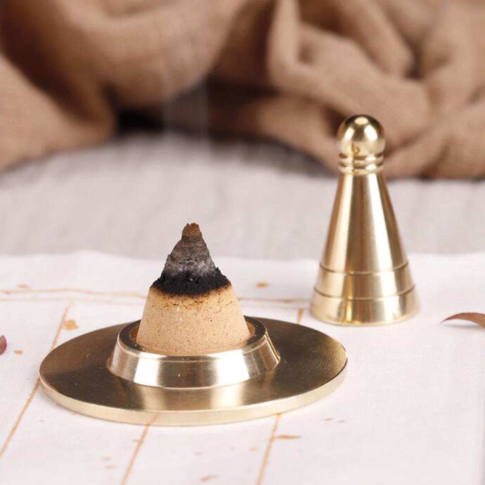 Brass Incense Cone Mold, Cone Incense Burner Holder, Incense Making Tool Supplies, DIY Tower Incense by Yourself for Home Office Decoration Yoga