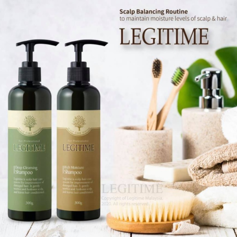 Hình ảnh Dầu gội thảo dược Legitime Rich Moisture Shampoo sạch gàu Hàn Quốc 300ml dành cho tóc khô tặng móc khóa
