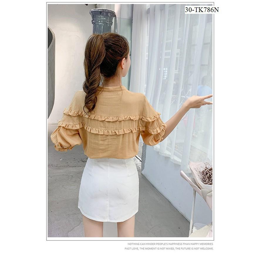 TK745-ÁO SƠ MI VIỀN BÈO TAY LỠ S-6XL