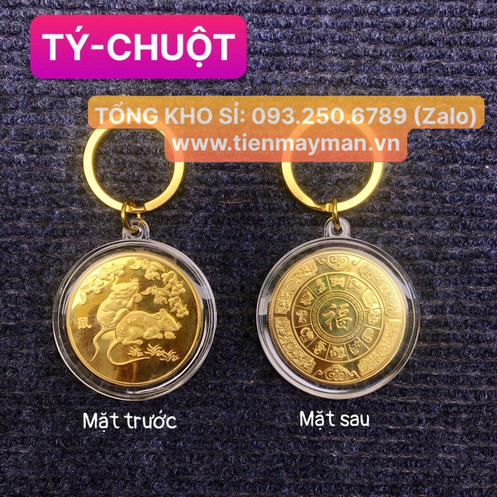 Móc treo chìa khóa hình đồng xu 12 con giáp - AnNhien