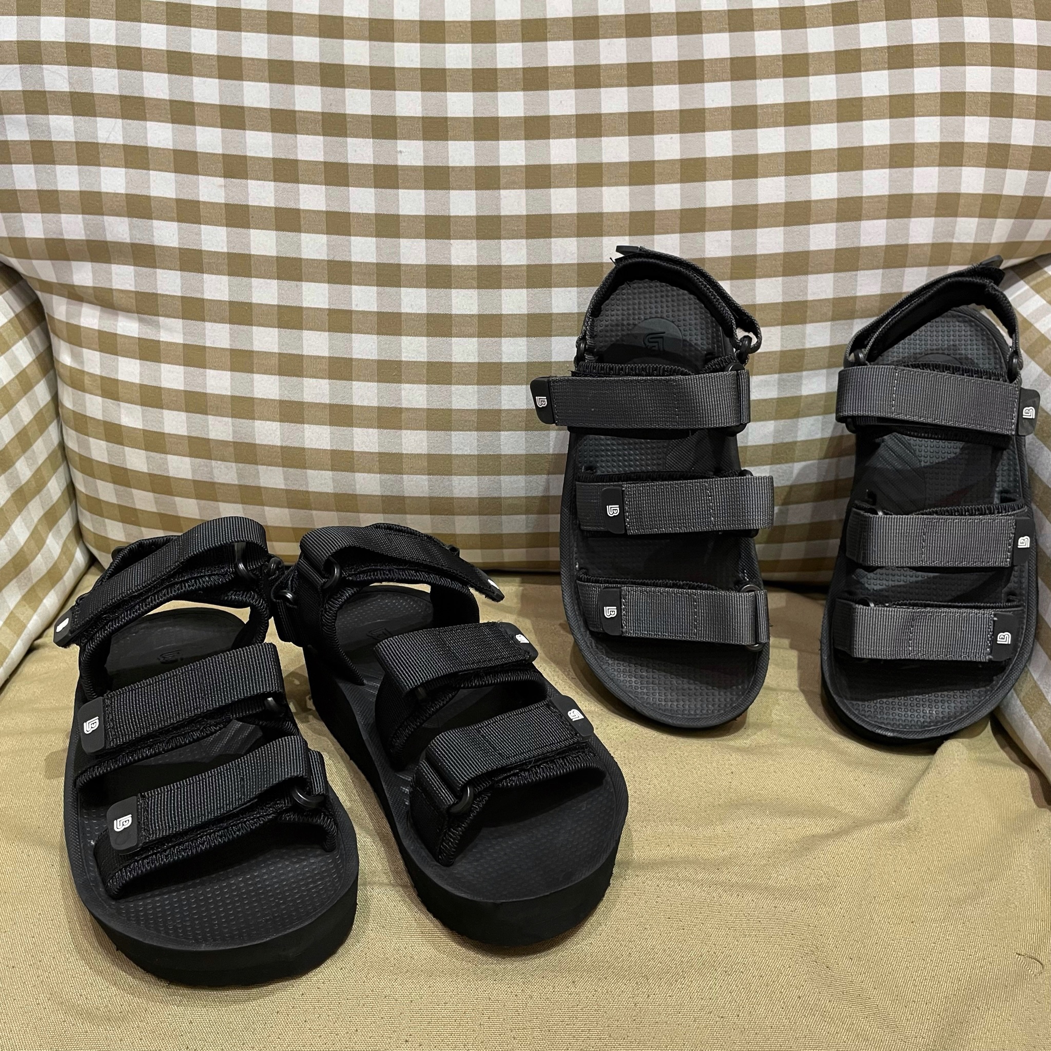 Giày Sandal Nữ The Bily 04W 3 Quai Ngang - Màu Đen BL04WD