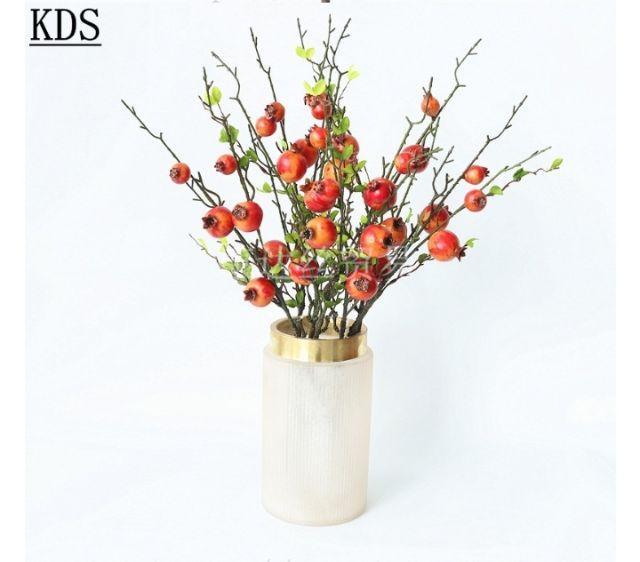 Cành lựu 5 quả cỡ nhỏ trang trí nhà cửa/ cành giả