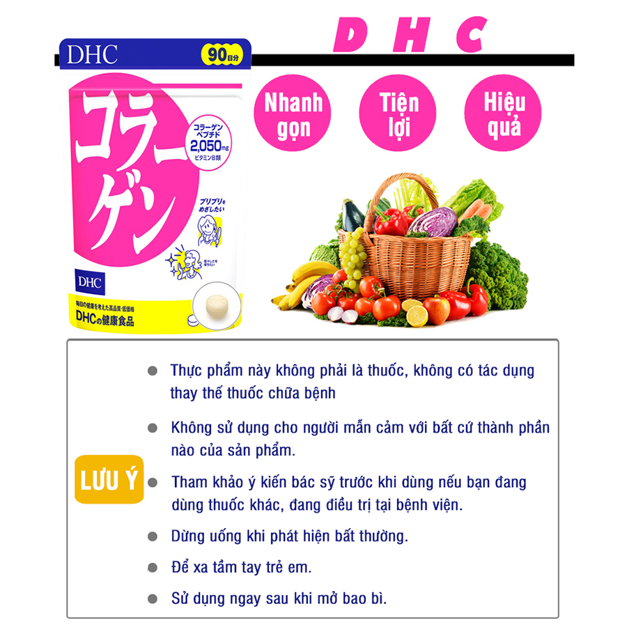 Viên uống collagen DHC Nhật Bản thực phẩm chức năng giúp chống lão hoá da, tăng khả năng đàn hồi, hỗ trợ xương khớp 30 ngày JN-DHC-COL