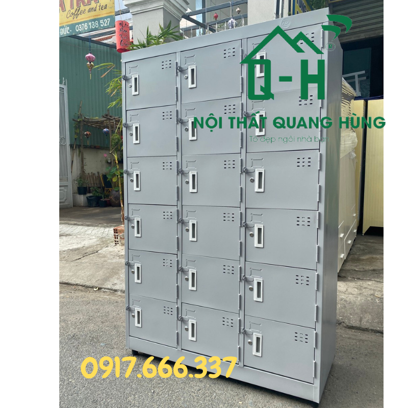 TỦ HỒ SƠ - TỦ LOCKER 18 CỬA SƠN TĨNH ĐIỆN DÀNH CHO VĂN PHÒNG