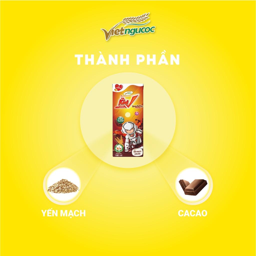 (Tặng 1 bình VKID) Combo 2 Lốc Sữa Yến Mạch Vkid VIỆT NGŨ CỐC Cho Bé Thơm Ngon Hương Vị Cacao 180ml/Hộp