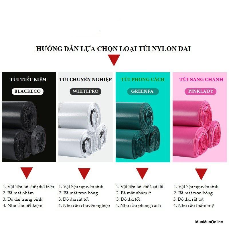 Bộ 100 Túi Nylon Đen Đóng Hàng Niêm Phong 32x45cm