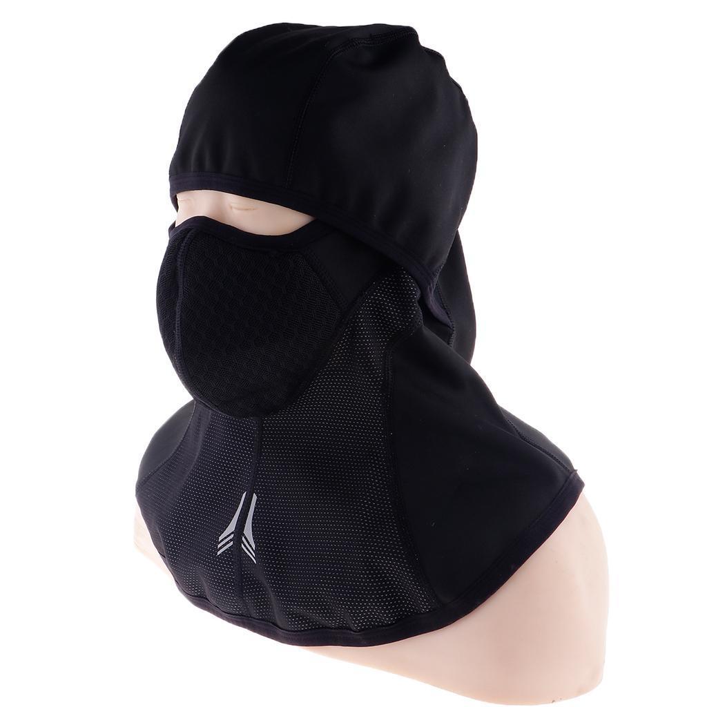 Windproof Outdoor Ski Zippered Cycling Face Mask Fleece Neck Warmer Black
