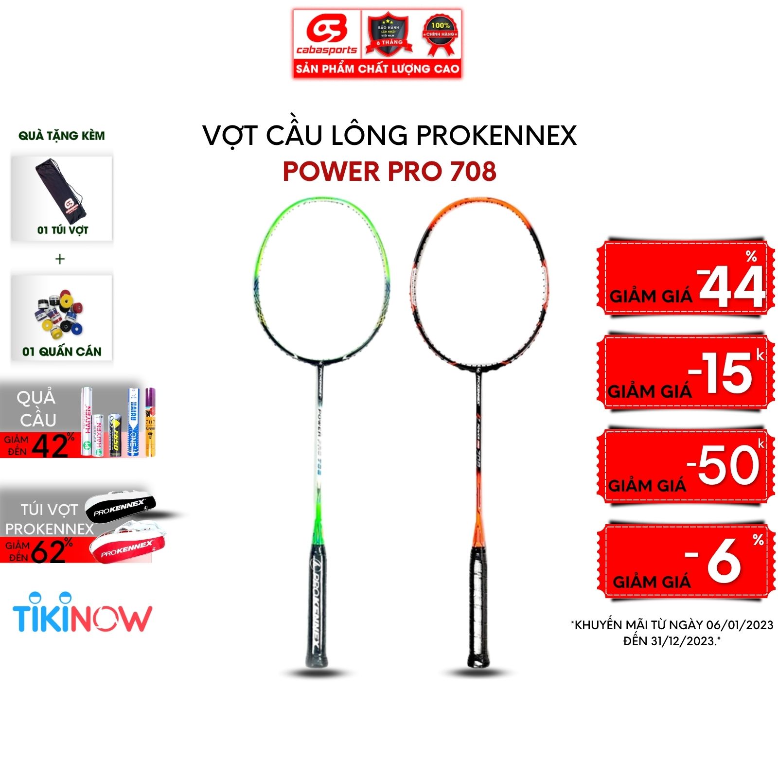 Vợt cầu lông ProKennex Power Pro 708 (1 cây) - ĐÃ CĂNG LƯỚI