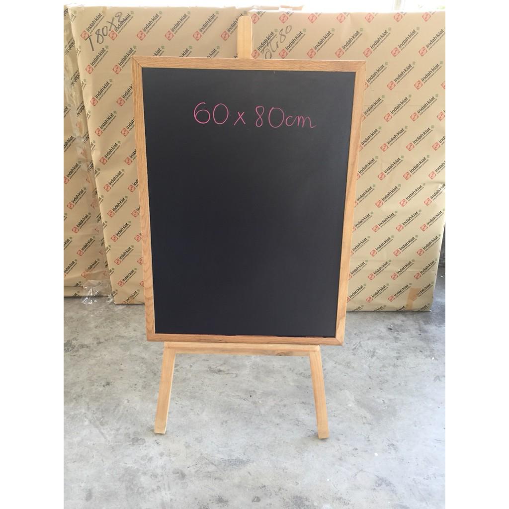 Bảng Menu đen khung gỗ 60*80 cm + Giá đỡ bảng