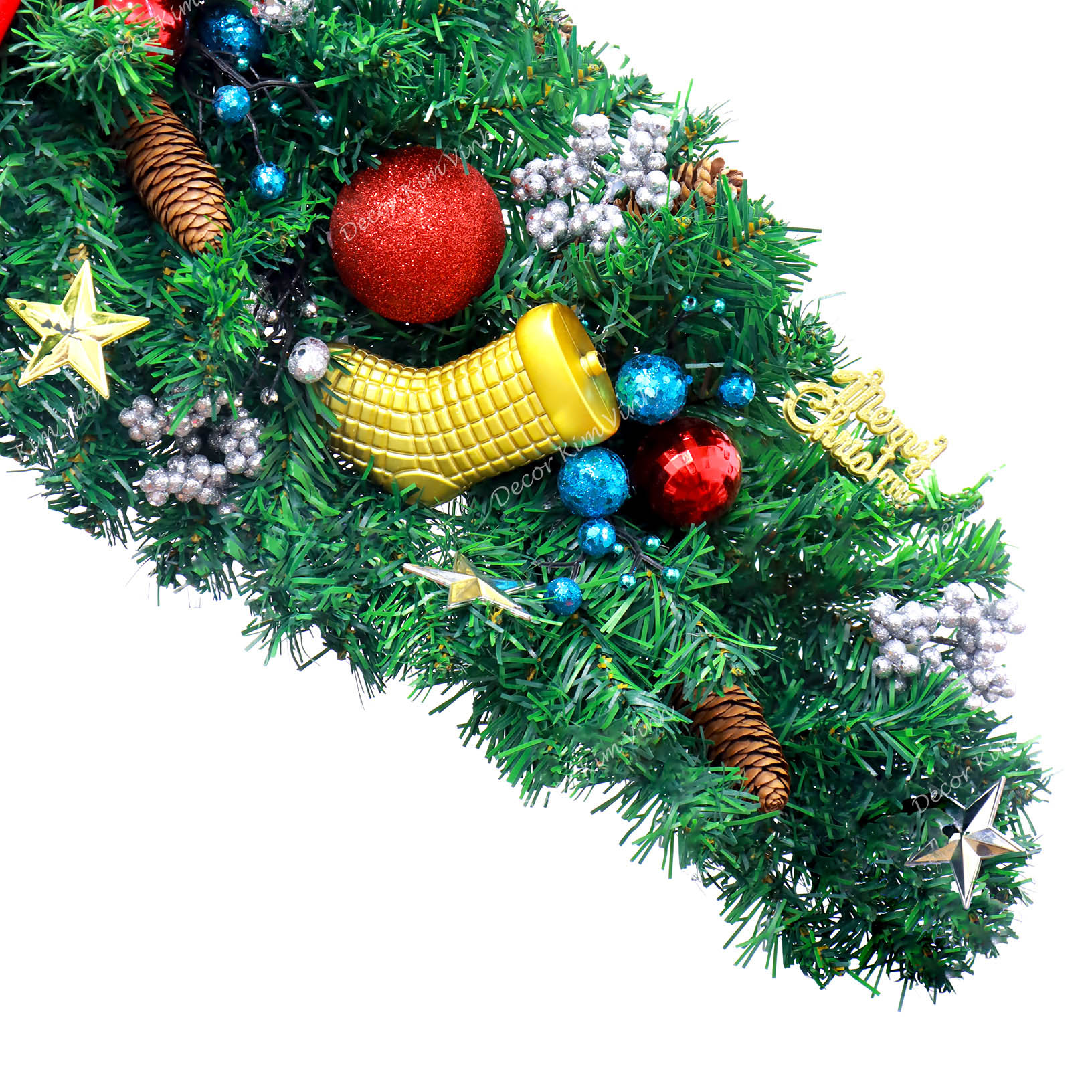 Dây Treo Đối Xứng DX06 Dây Treo Merry Nơ Đỏ Trang Trí Giáng Sinh kèm đèn