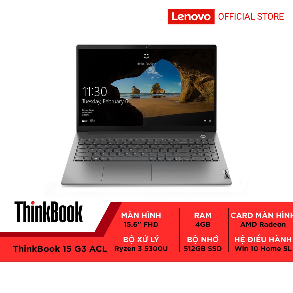 Laptop Lenovo ThinkBook 15 G3 ACL 21A40044VN R3 5300U|4GB RAM | 512GB SSD |15.6 FHD | Win - Hàng chính hãng