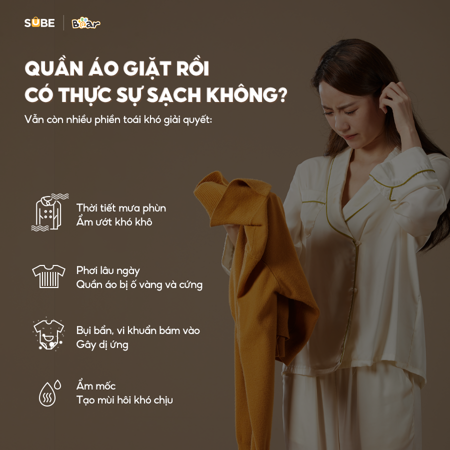 Tủ Sấy Quần Áo Bear Máy Sấy Quần Áo Tủ Sấy Nhanh Khô Diệt Trùng Khử Khuẩn  D12D5 - Hàng chính hãng