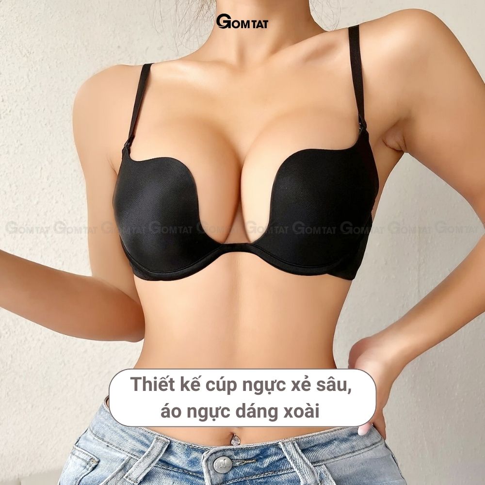 Áo ngực su có gọng GOMTAT đệm vừa 2,5cm thiết kế thời trang nâng đẩy tôn vòng 1 Mutiway - SA-7K