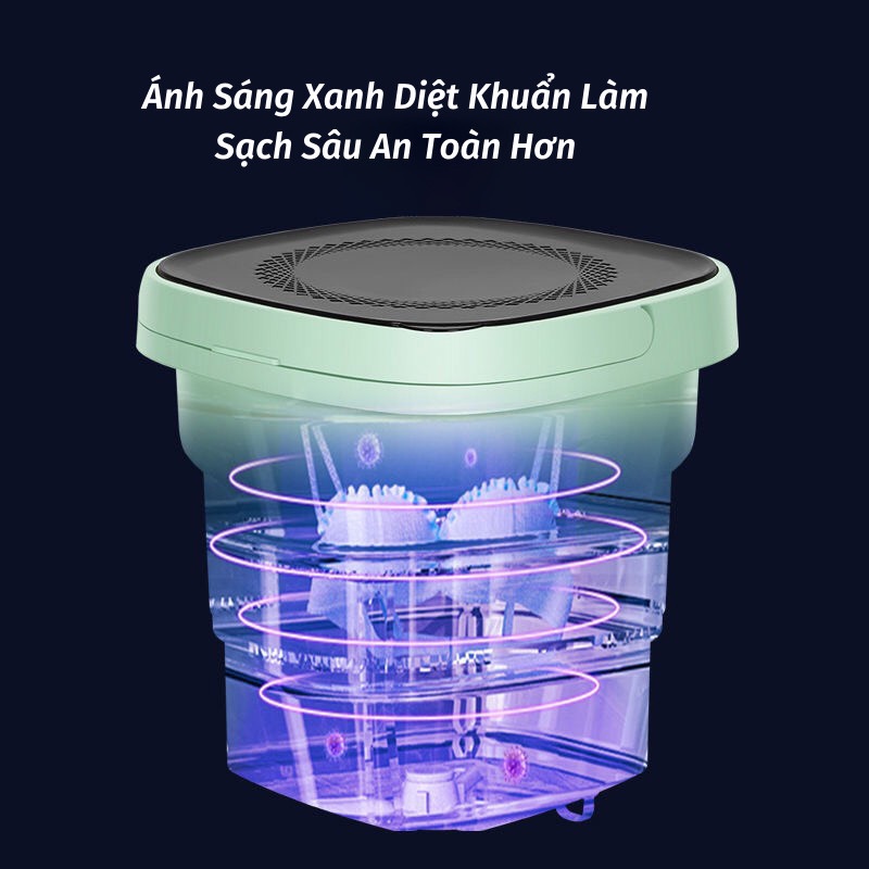 Máy Giặt Mini Cá Nhân, Vắt Khô, Khử Khuẩn Bằng Công Nghệ Blue Ag, Máy Giặt Gấp Gọn Siêu Bền Tiện Lợi Giao Hàng Toàn Quốc