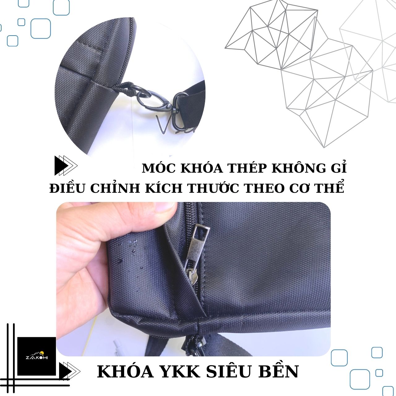 Túi đeo chéo thời trang Unisex Zakomi vải cao cấp chống thấm nước ZTDC001 - Bảo hành 12 tháng