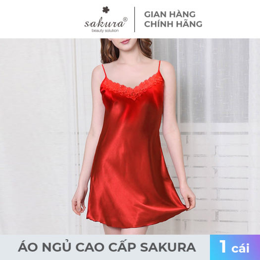 [Quà tặng] Váy ngủ lụa cao cấp Sakura (màu ngẫu nhiên)