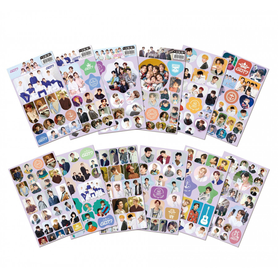 Combo GOT7 12 hình dán Sticker gồm nhiều tấm ảnh khác nhau