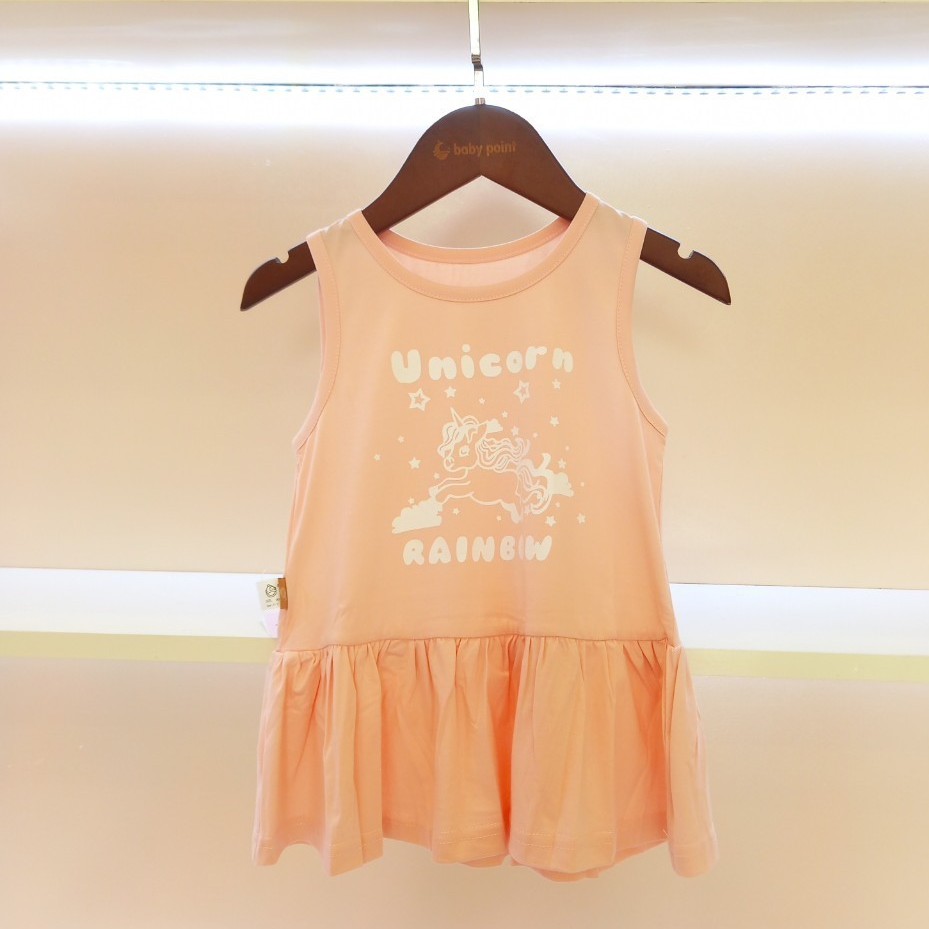 Váy cotton liền thân xinh cho bé gái