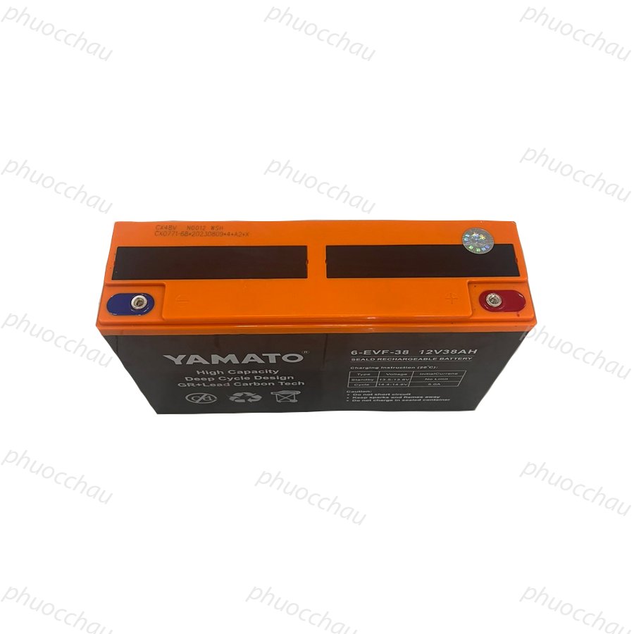 Ắc Quy Xe Máy Điện YAMATO 6-EVF-38 12V-38AH, acquy dùng cho Xe Điện, Năng Lượng Mặt Trời