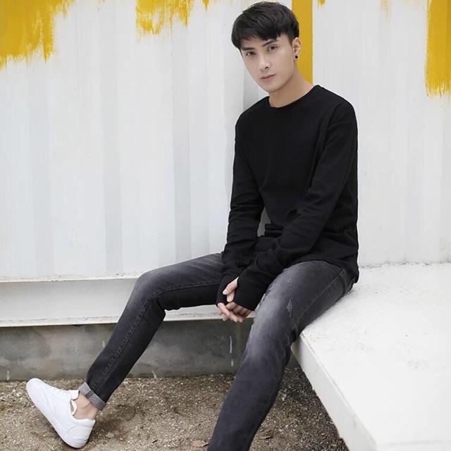 Áo Sweater Basic Dài Tay LONGTEE Dáng Rộng Unisex Nam, Nữ - ATLONGTEE