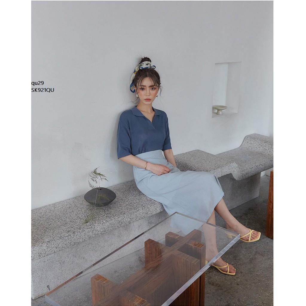 SK829 CHÂN VÁY MIDI LƯNG THUN