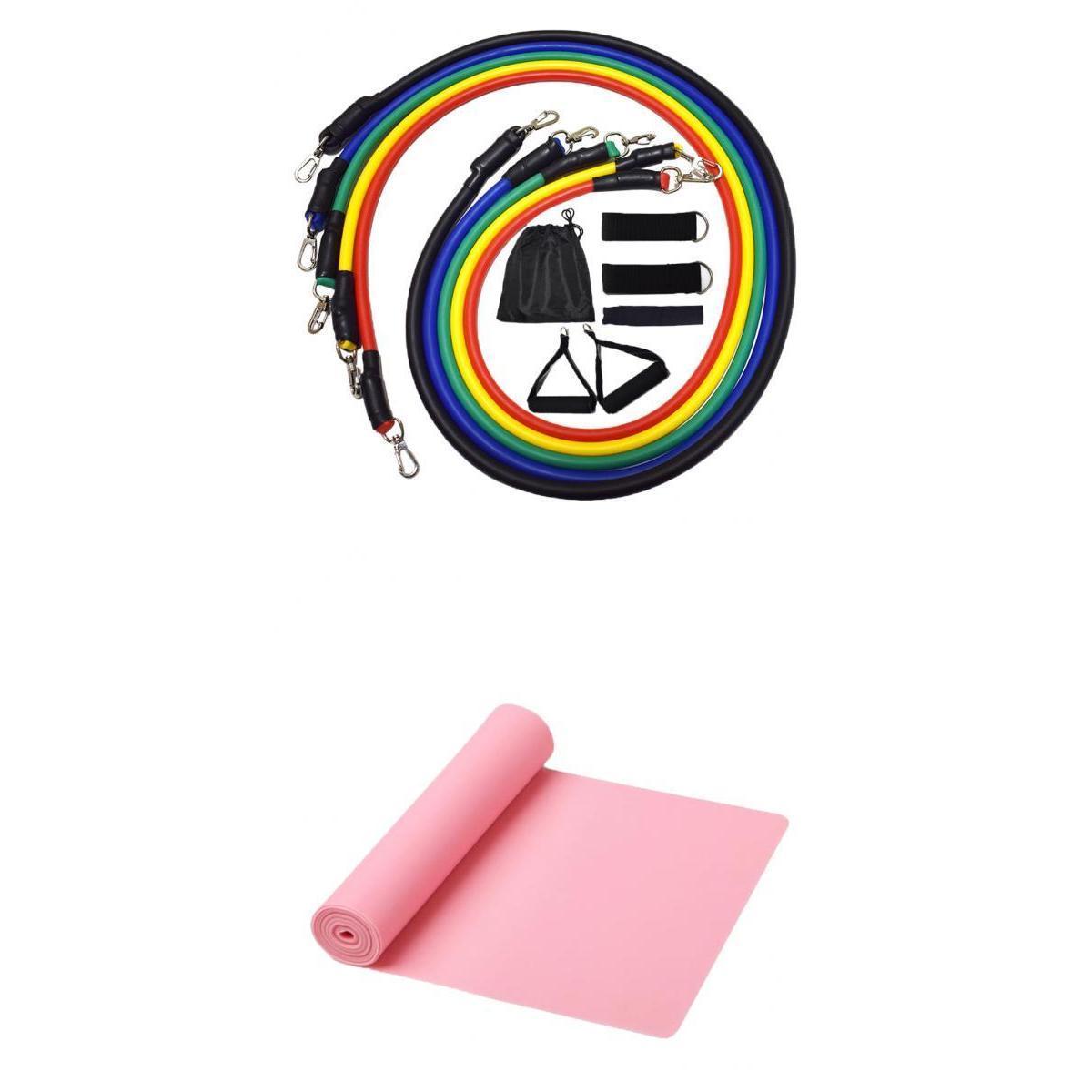 12 Pieces Exercise Bands Set  Straps Workout Bands Fitness Training Tubes