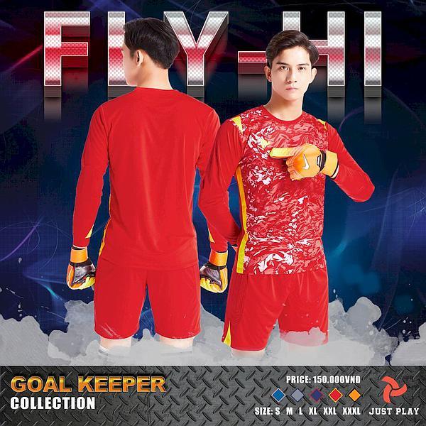 Quần áo thủ môn tay dài, bộ đồ đá banh có mút đệm tay và đệm đùi bảo vệ Fly-Hi - Dungcusport