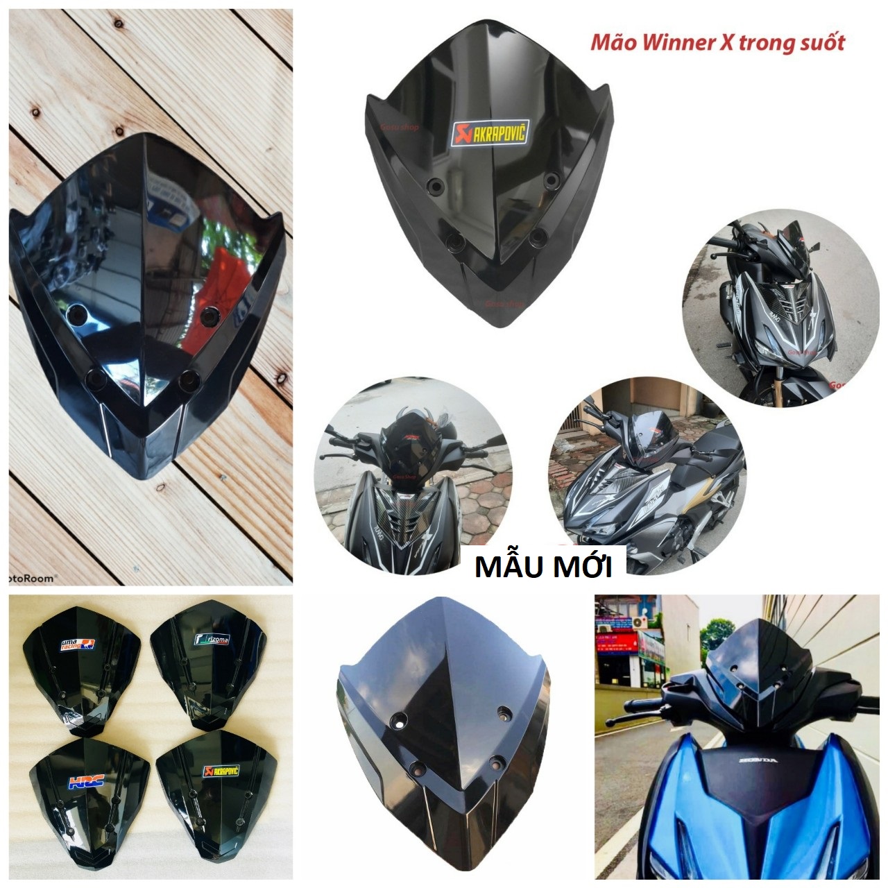 Mão ốp đầu chắn gió Winner X mẫu mới loại dày đẹp siêu chắc chắn hàng cao câp , đồ kiểu xe máy