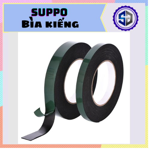 Băng keo 2 mặt có xốp xanh đen bám dính tốt trên mọi bề mặt