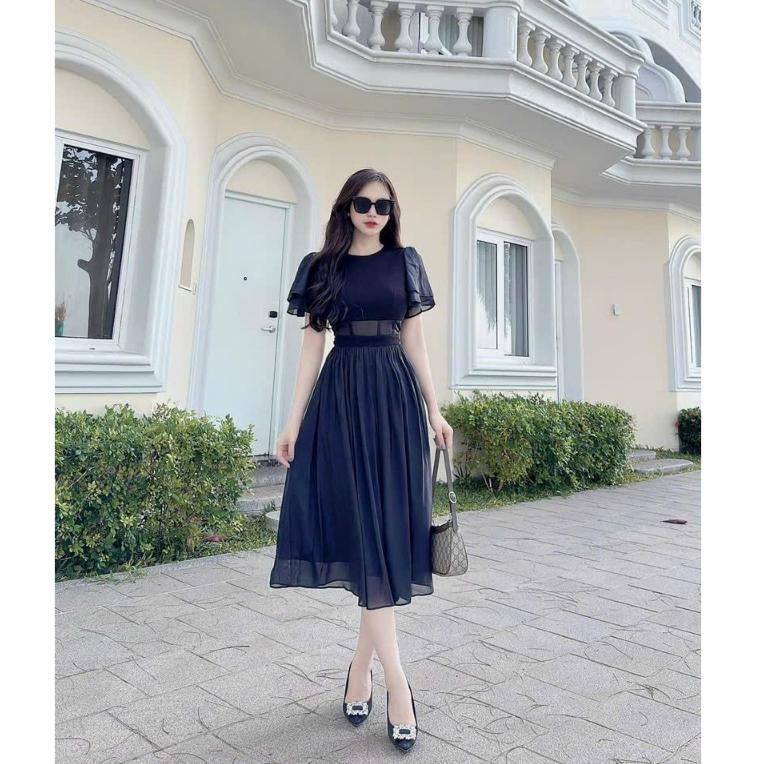 Đầm xoè voan 2 lớp tay cánh tiên siêu xinh