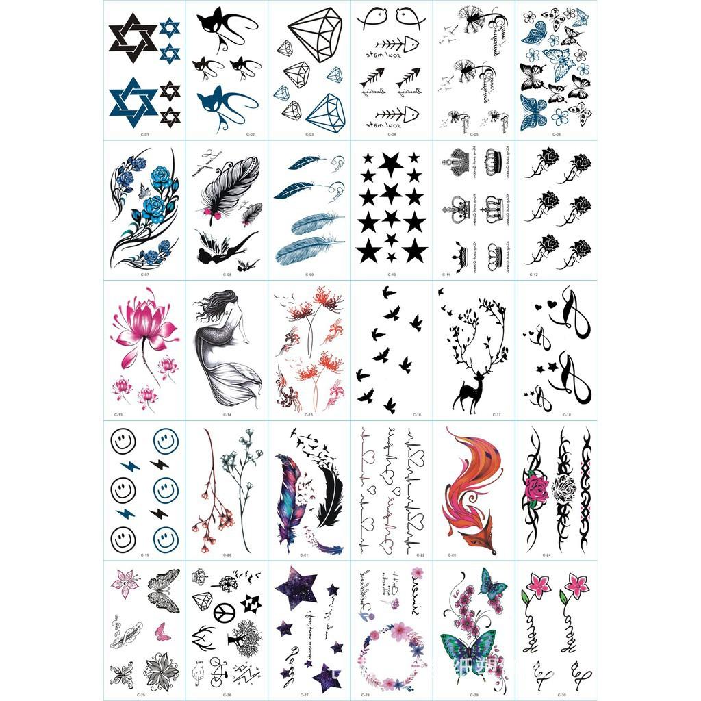 Zxcombo 30 tấm xăm dán tatoo