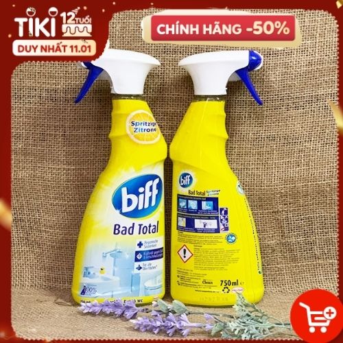Xịt tẩy rửa phòng tắm 750ml, Badreiniger Total Zitrus, 750 ml, cho phòng tắm sạch bóng như mới.