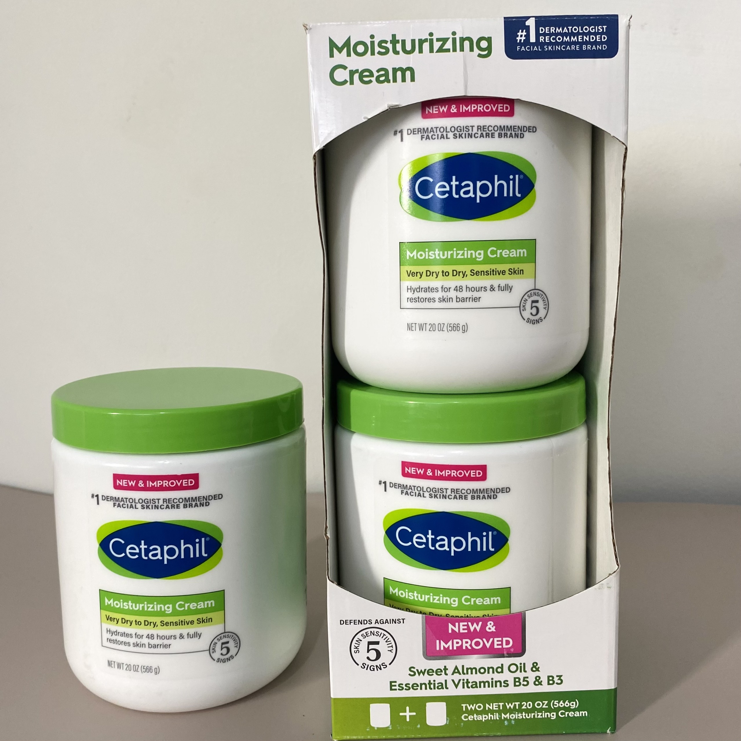 Set 2 Kem Dưỡng Ẩm Cetaphil Moisturizing Cream 566g Hàng Nhập Mỹ