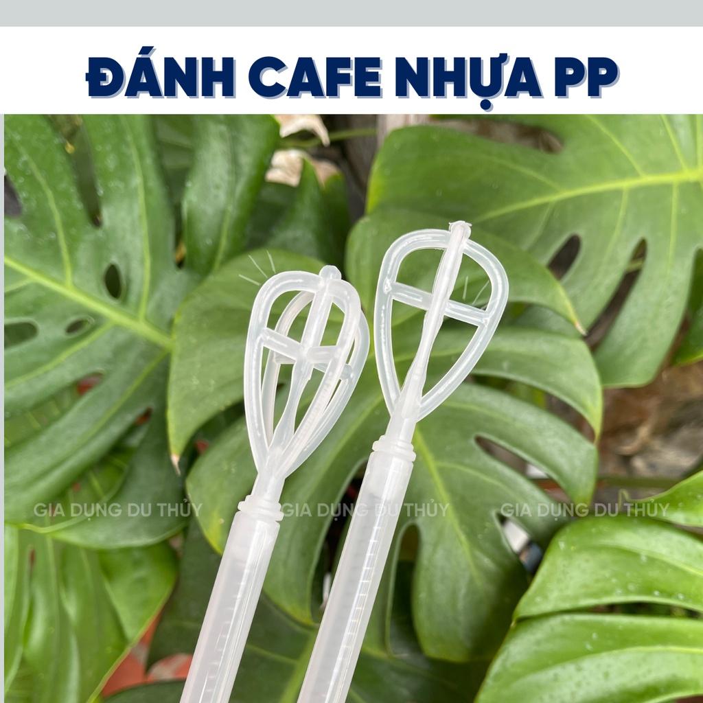 Cây khuấy cafe tạo bọt, cây đánh trứng bằng nhựa pp cao cấp chống vỡ, an toàn của gia dụng Du Thủy